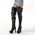 Lysandra Plateau-Stiefel aus Kunstleder mit Schnürdetails – hoher Absatz & Metallring-Design, modisch & elegant | Shiraki